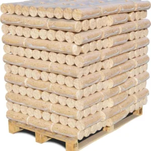 Nadelholz Holzbriketts rund, ohne Loch, 96 x 10kg Briketts, 960kg Palette